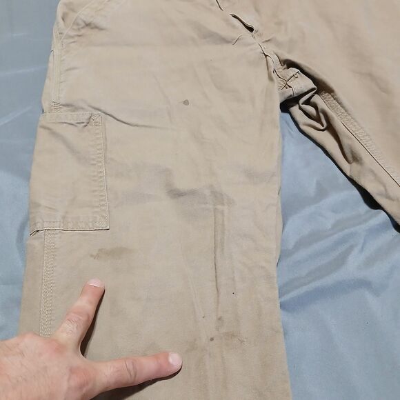 Carhartt Pants Mens 32x30 Beige Cargo Carpenter B151 DKH Loose Original Fit Work - Picture 8 of 15